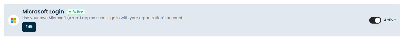 Microsoft Login active