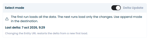 Select mode set to Delta with Last delta