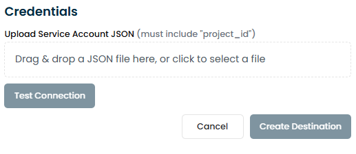 Enter GCP credential