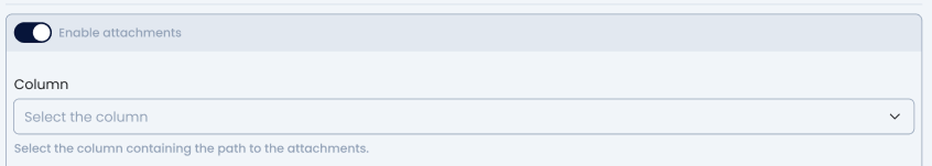 Definition of the column with the document path