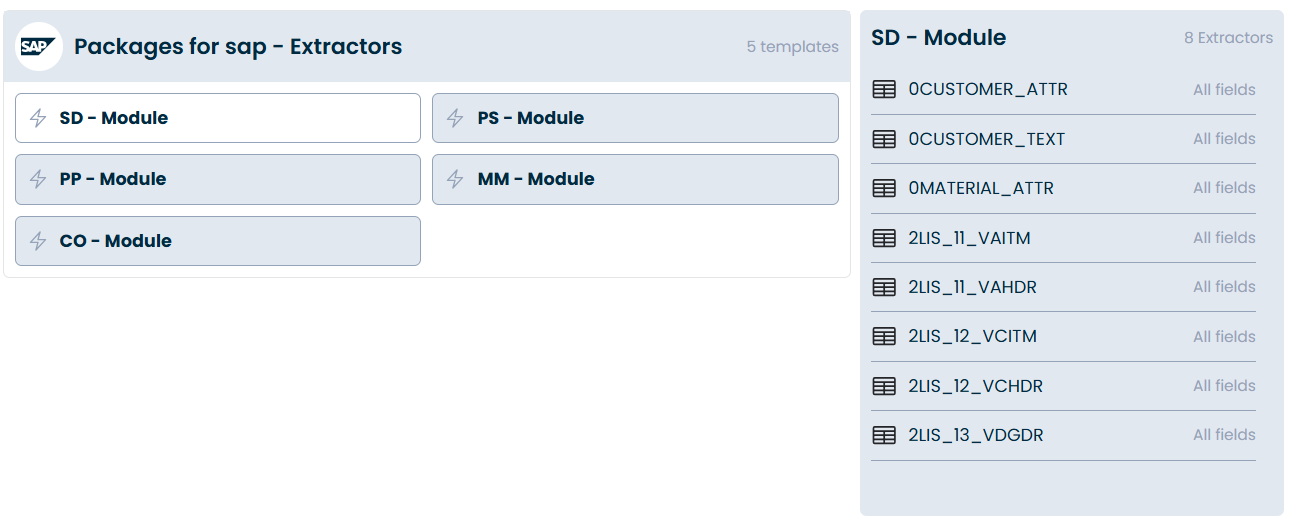Choose the SAP Module