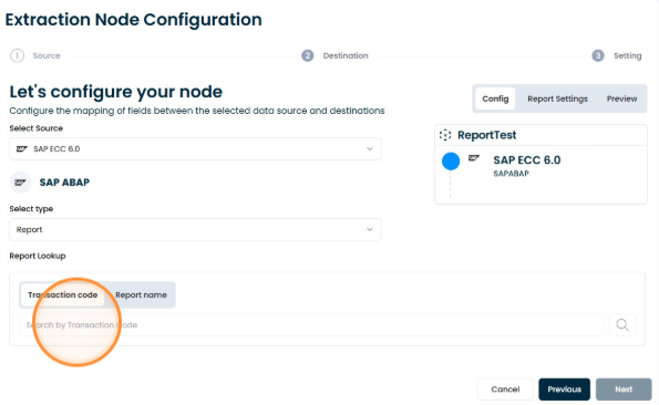 Transaction type selection interface