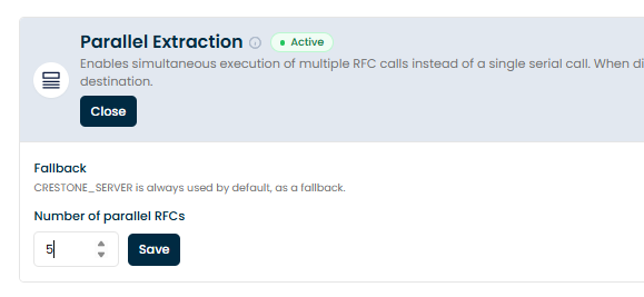 Number of parallel RFCs field