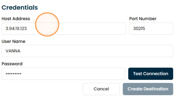SAP HANA credentials