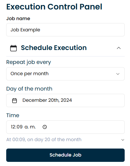 Run the job once per month