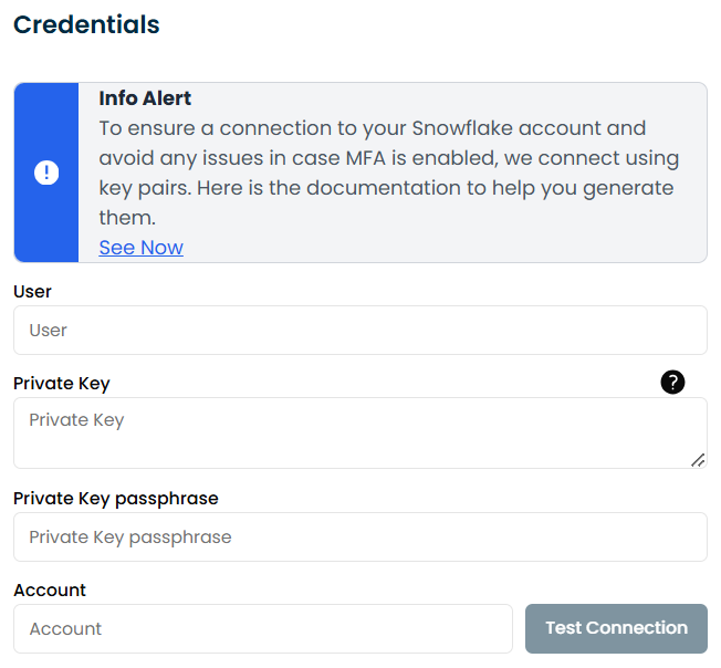 Snowflake credentials