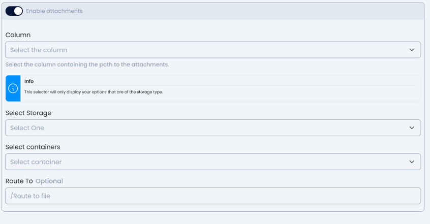 Configuration of destination details
