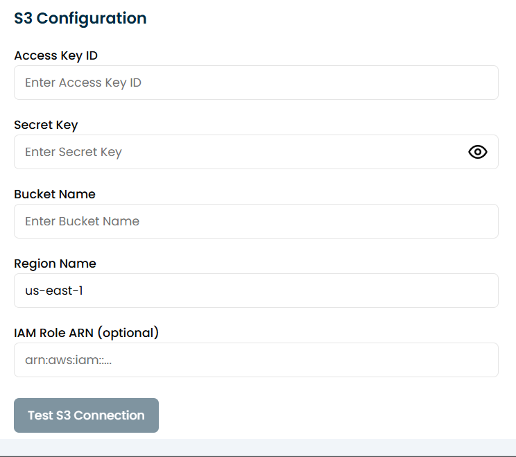 Redshift connection form