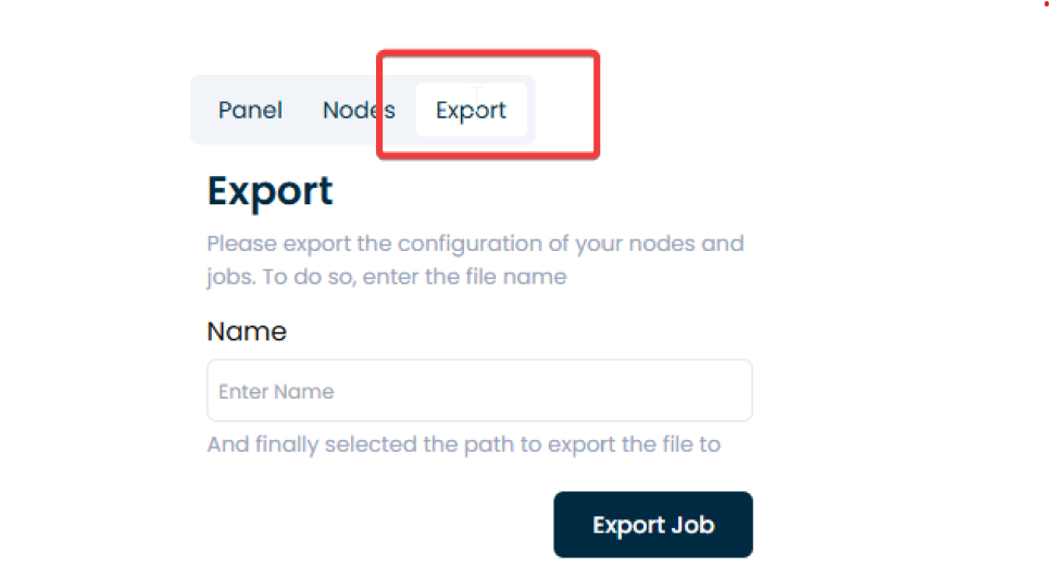 Import and export of jobs